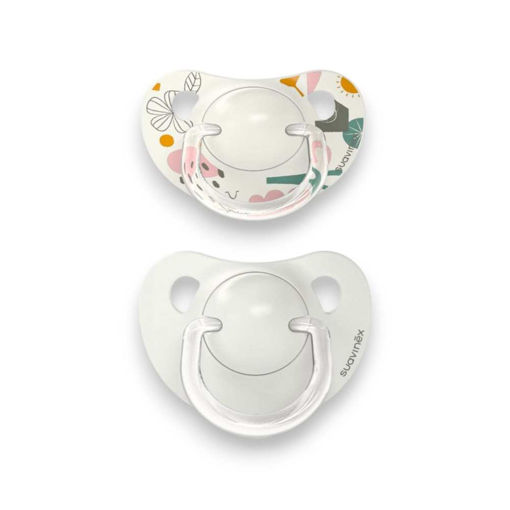 Picture of SUAVINEX 0-6M SOOTHER SILICONE WALK IN THE PARK 2 PACK GREY